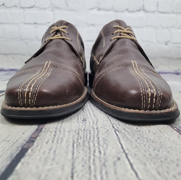 SANDRO | 9103 leather laceup split cap toe derby loafer shoes - Picture 6 of 11